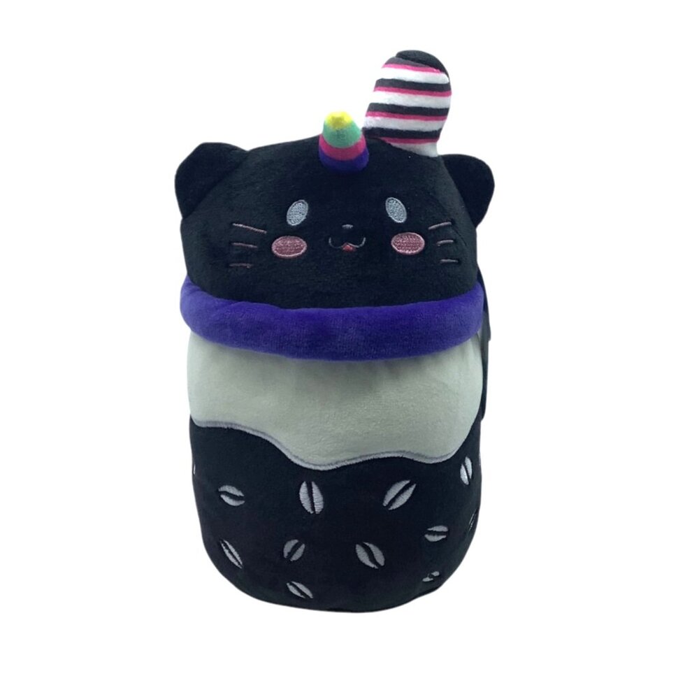 Puchi Gumi Black Cat‎ Boba Plush Toy 9" Black & White Soft Stuffed Animal NEW